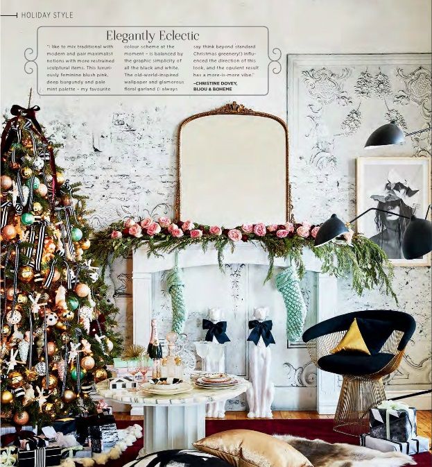 eclectic style Christmas decorating idea