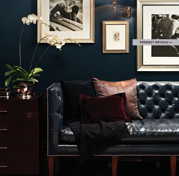 Elegant Style living room decoratin ideas with black leather sofa