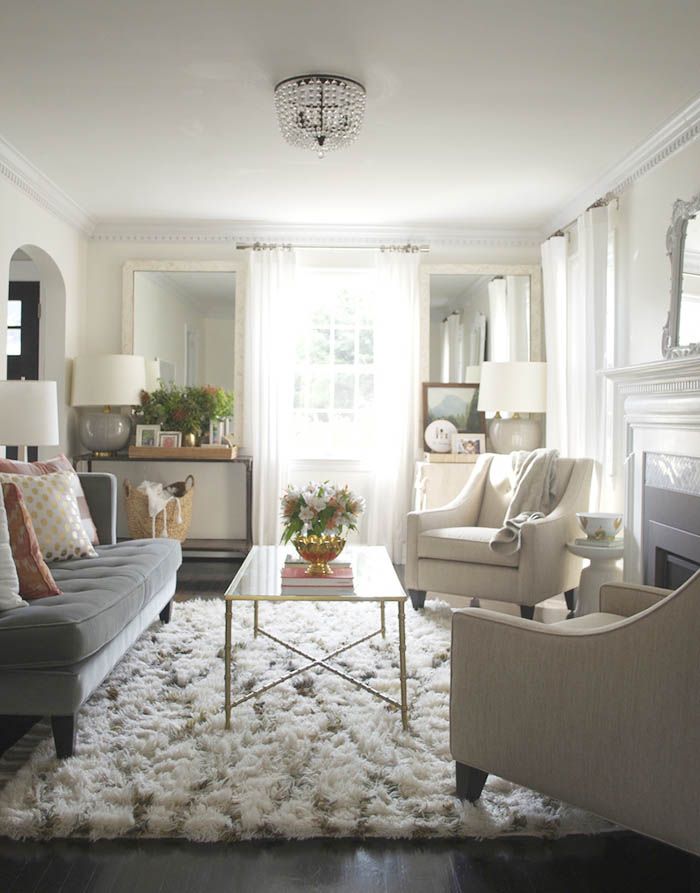 living room with window sheers made of light fabrics