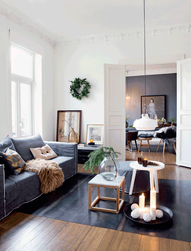 dramatic Scandinavian casual style interior 