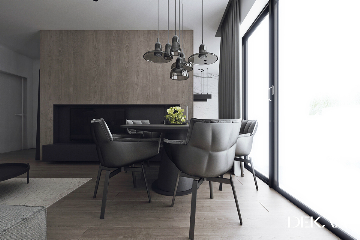 contemporary minimalist interior decorated with shades of gray 3