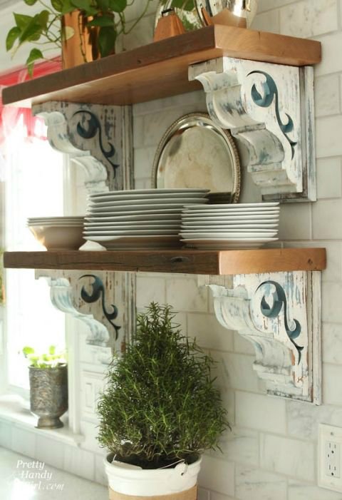  salvage trend kitchen shelves