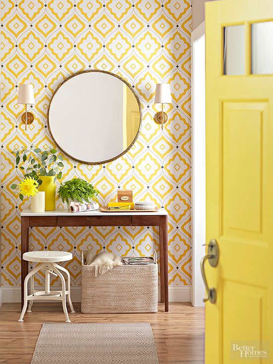bright yellow home entry