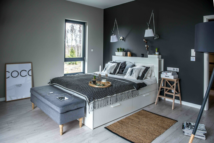 Nordic gray modern home interior design 14