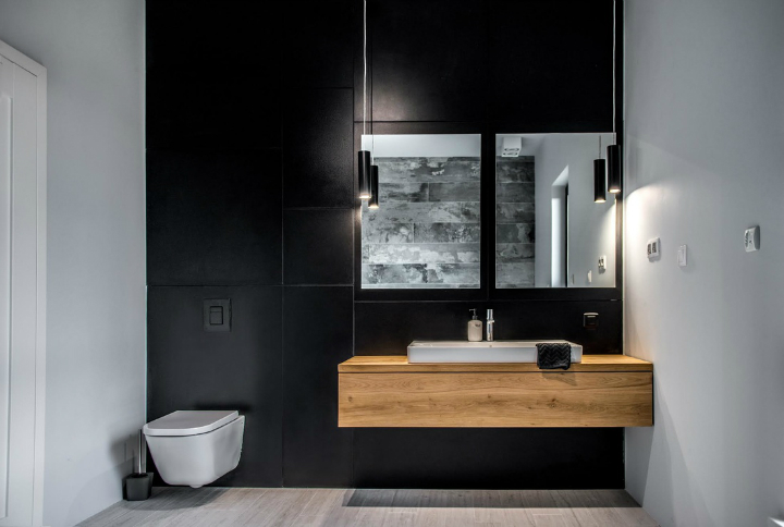 Nordic gray modern home interior design 20