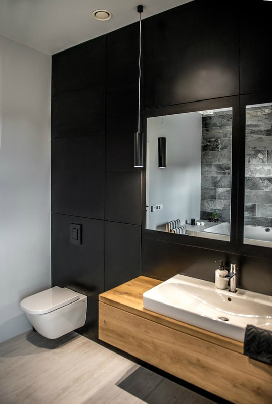 Nordic gray modern home interior design 22