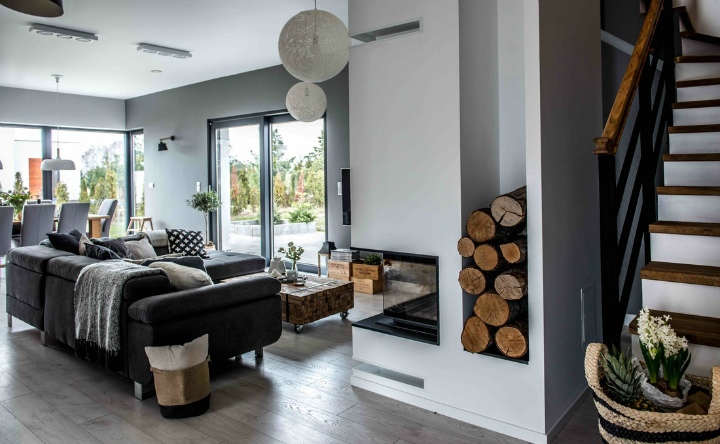 Nordic gray modern home interior design 25
