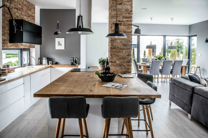 Nordic gray modern home interior design 26