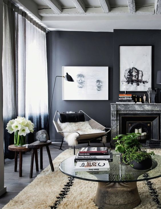 Black and White Living Room Idea 18