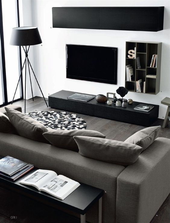 48 Black And White Living Room Ideas, Black And Gray Living Room Decor