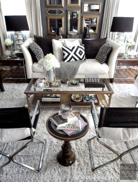 48 Black And White Living Room Ideas, Black White Silver Living Room
