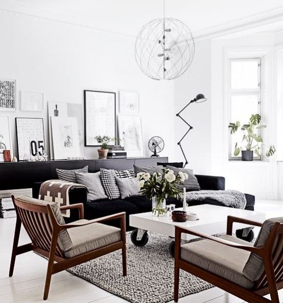 Black and White Living Room Idea 31