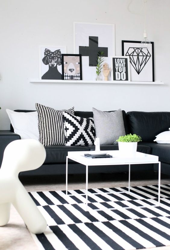Black and White Living Room Idea 45