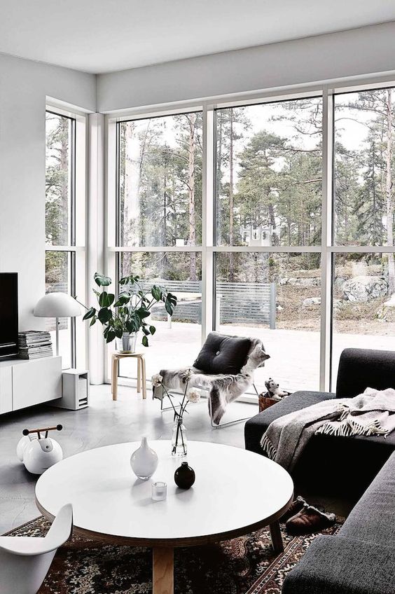 Black and White Living Room Idea 48