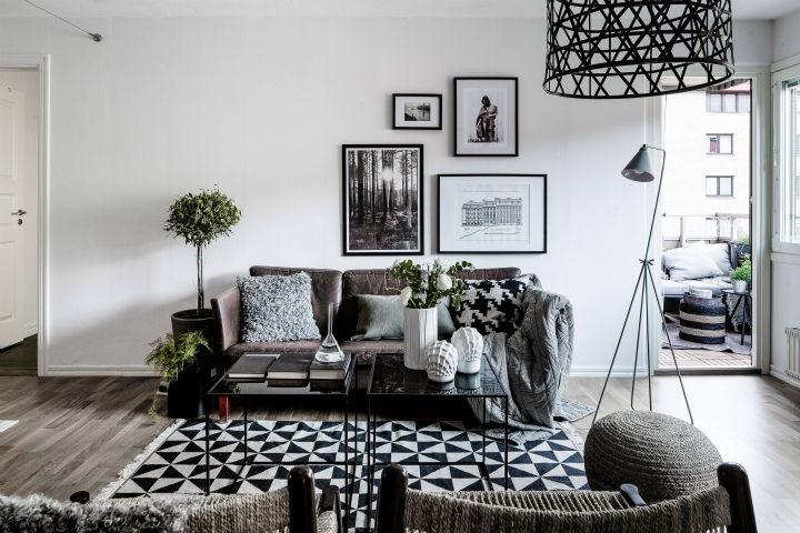 Černobílý obývací pokoj Idea 68