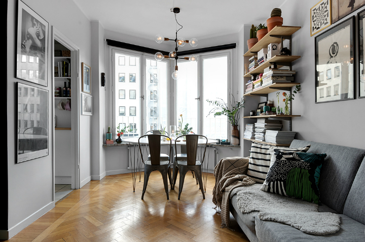 small gray scandinavian apartment 
