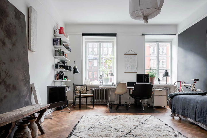 sophisticates eclectic Scandinavian apartment interior design 16