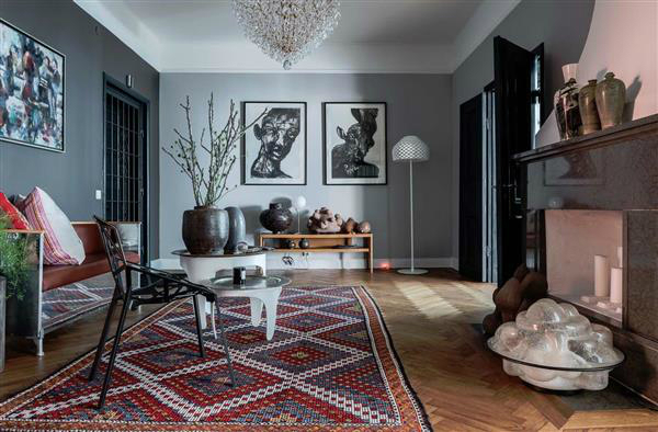 sophisticates eclectic Scandinavian apartment interior design 3