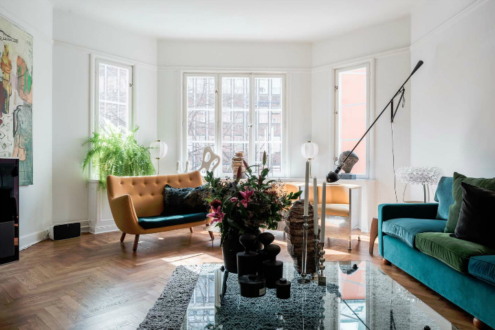 sophisticates eclectic Scandinavian apartment interior design 8