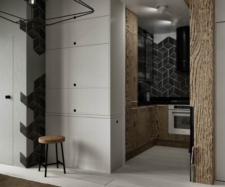 small contemporary gray apartment interior design 3