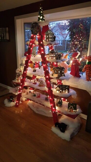 Christmas village ladder