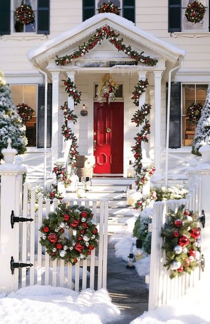 red outdoor Christmas decoration