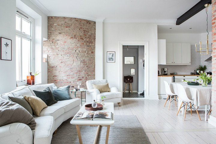 Exposed Brick and Intense White Create a Stunning Decor 2