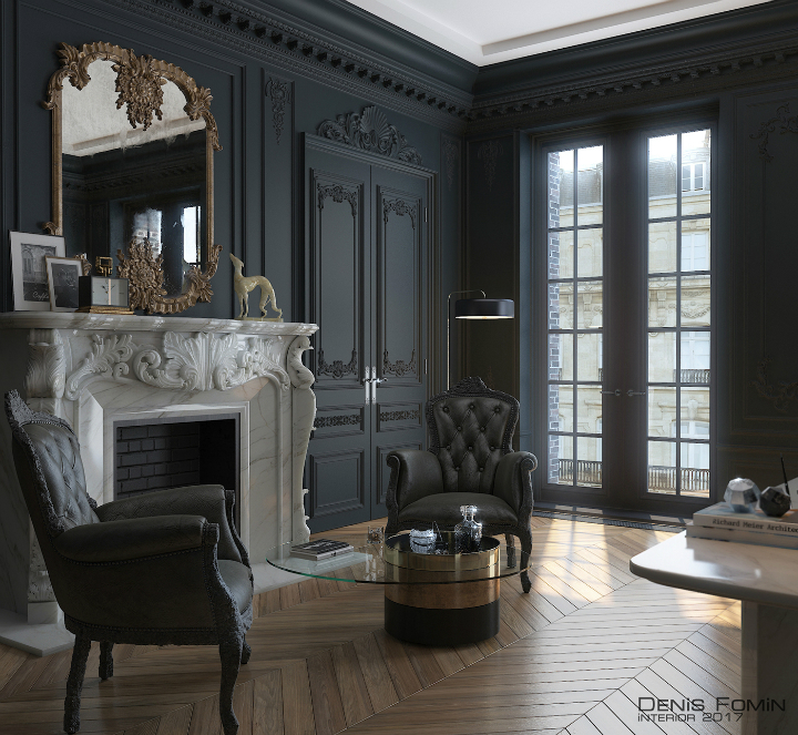 The Black Parisian Interior Design For Home Office 4