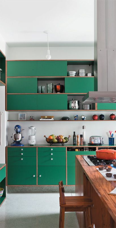 green kitchen design idea 25