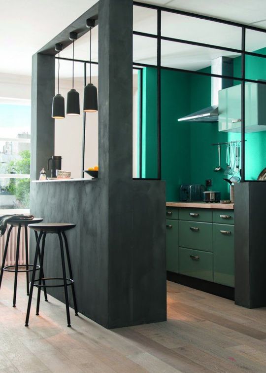 green kitchen design idea 52