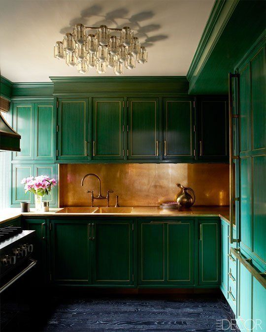 green kitchen design idea 8