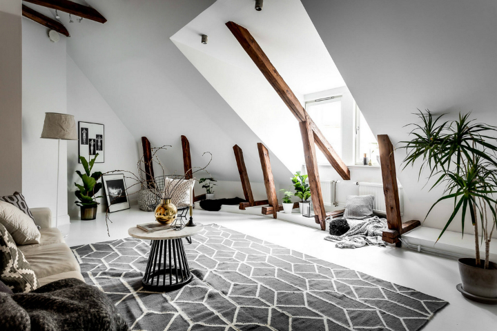 modern Scandinavian attic interior design 4