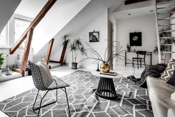modern Scandinavian attic interior design 5