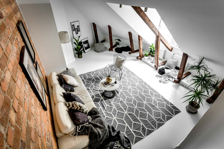 modern Scandinavian attic interior design 8