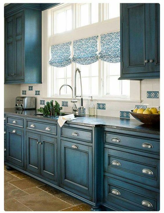 blue kitchen design idea 20