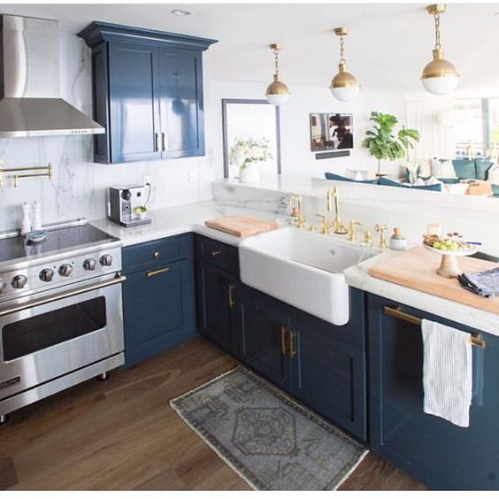 blue kitchen design idea 26