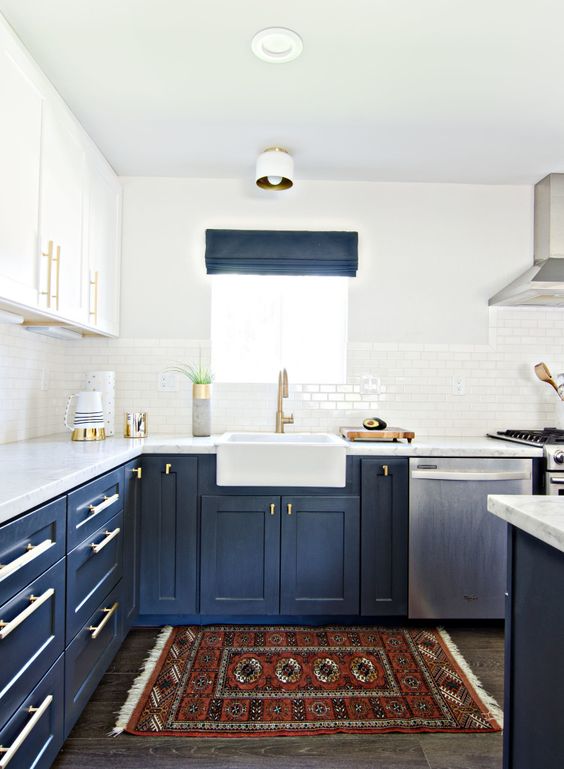blue kitchen design idea 36