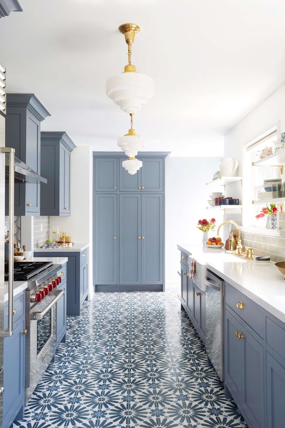 blue kitchen design idea 47