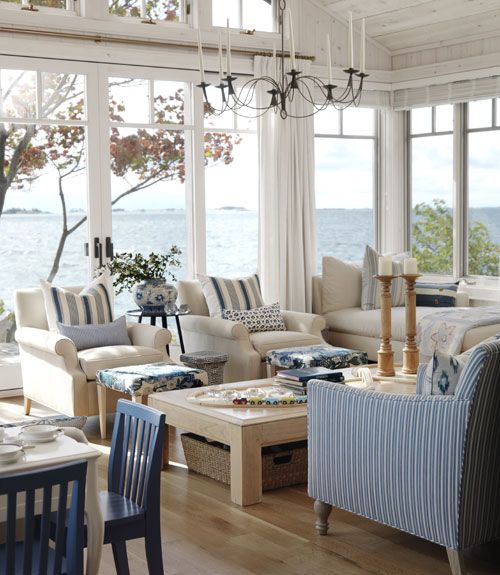 Coastal Living Room Idea 23