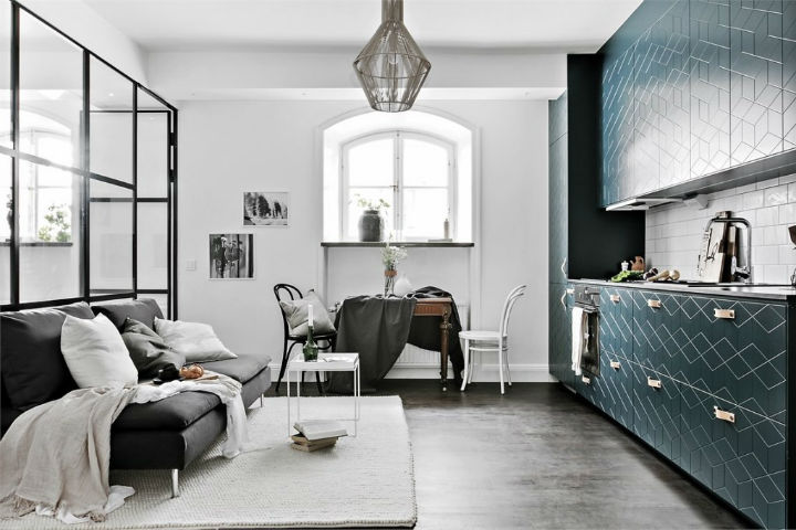 cozy Scandinavian studio apartment interior design 2