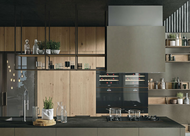 OPERA Industrial Kitchen With Island Without Handles 4