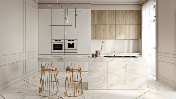 Stunning Elegant White Kitchen With Gold Touches 5