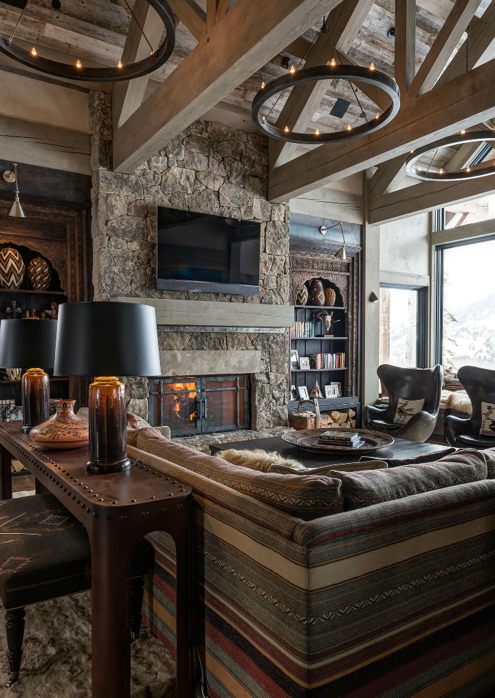 Log Cabin Style Meets Ethnic and Modern Interior Design ...