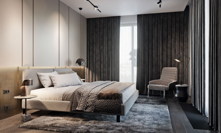 contemporary masculine apartment interior design 18