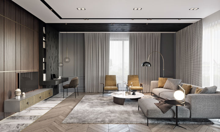contemporary masculine apartment interior design 5