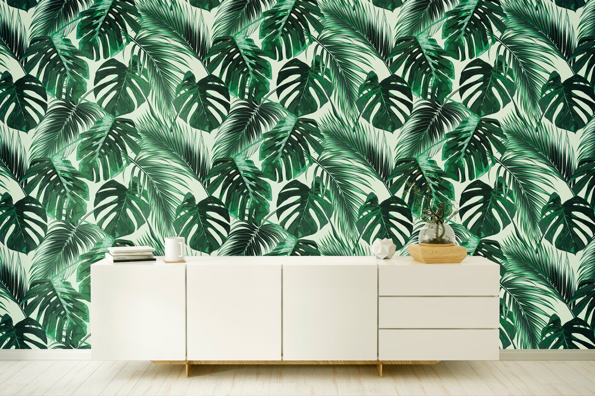 Self-adhesive botanical wallpaper