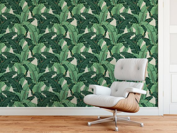 SELF ADHESIVE Tropical Banana Wallpaper