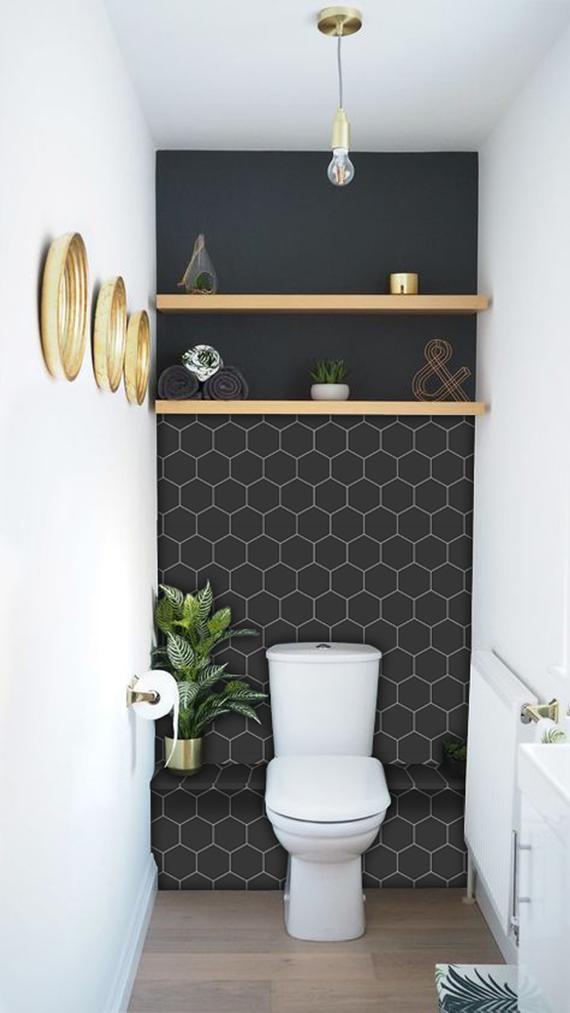 black hexagon tile Awesome Tile Stickers & Removable Vinyl Wallpaper Designs Perfect Solution For Renters