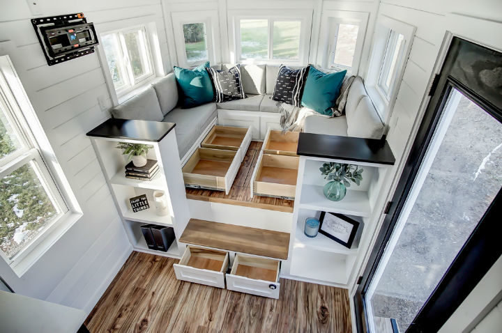 tiny stylish trailer home interior design 19