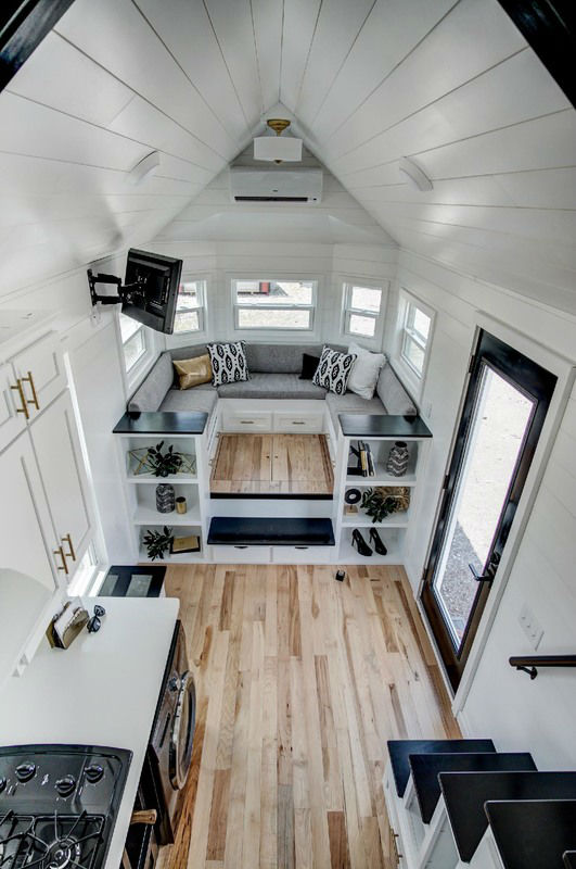 tiny stylish trailer home interior design 8